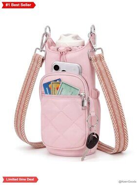 Water Bottle Crossbody Bag RFID Insulated Water-Resistant Nylon